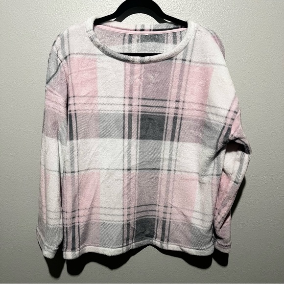 Other - Girls Plaid Pink and Gray Women's Sweater Size XL (16-18)